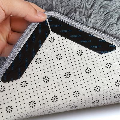 8/16pcs Reusable Rug Stickers, Non-slip Washable Rug Stickers, Kitchen Rugs Double Sided Removable Anti-curl Rug Handles,