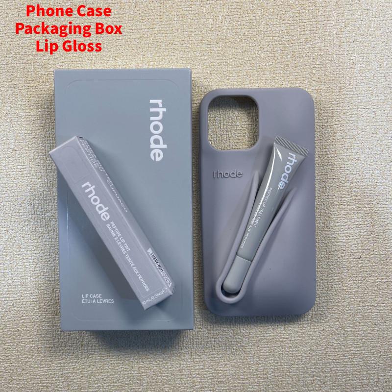 Für Hailey Rhode Lip Gloss Silikon Handyhülle Für Iphone 13 Pro Max Mit Stoßfestem Ständer Schutz Grey 13 pro max