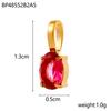 CARLIDANA Good Quality Long Lasting Color Retention Stainless Steel Gold-Plated Colorful Inlaid Transparent Zircon Pendant Charm