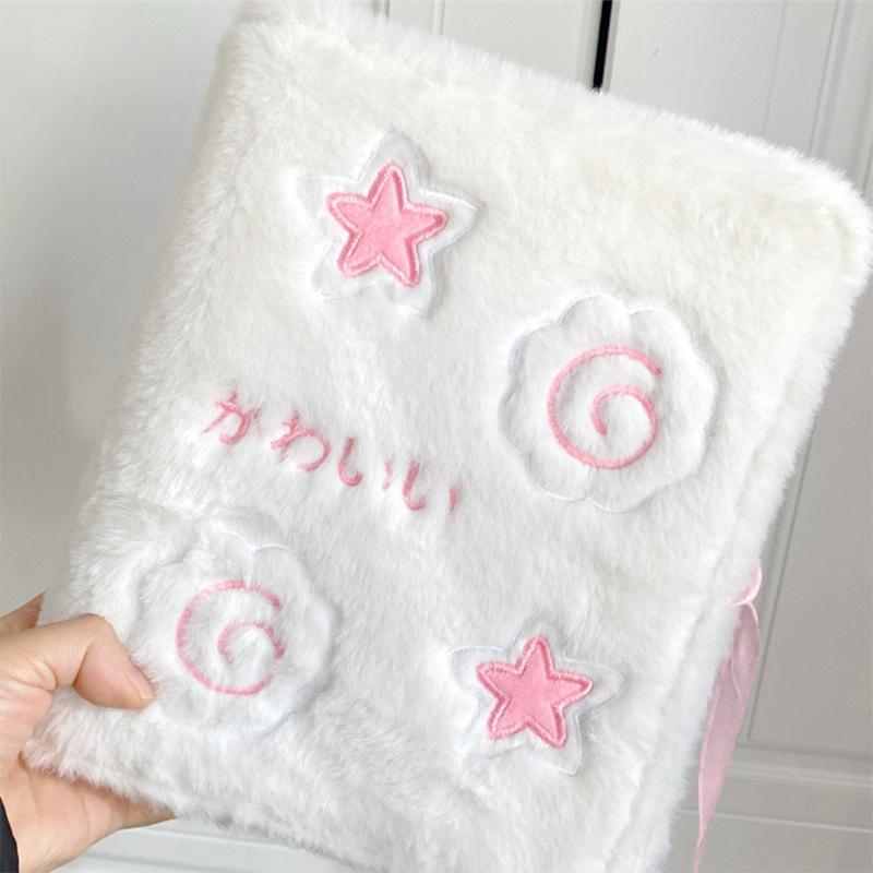 A5 INS 3-inch Small Card Storage Star Pattern Plush Photo Album Binder Photocard Collection Books Loose-leaf Photocard Holder