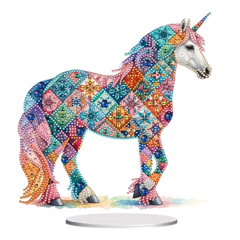 

Unicorn Special Shaped Diamond Painting Tabletop Ornaments Kit Colorful Diamond Painting Desktop Decorations Home Table Decor