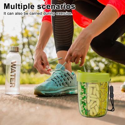 Yousheng Pillenflaschen-Organizer Große Kapazität Mehrere Fächer Transparentes Design Weite Öffnung Pillendose Medikamenten Tabletten Organizer