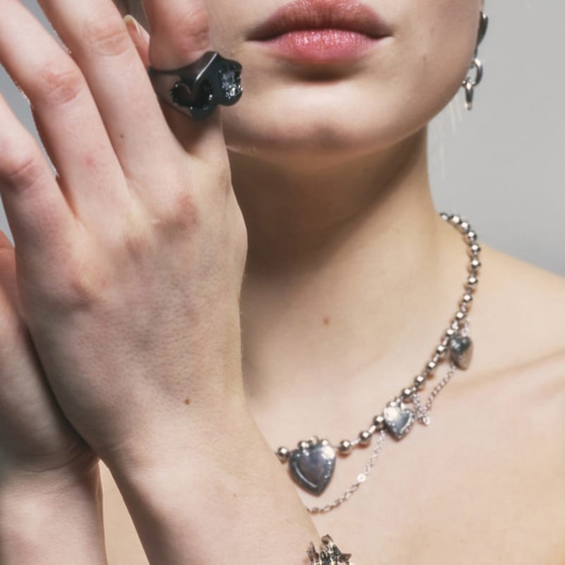 SENTIMENTS NO.307 [BLACK] HEART METEOR RING