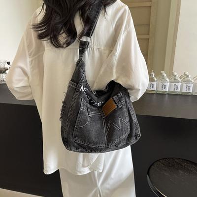 2025 Fashion Literary Denim Bag Fashion Casual Simple Shoulder Bag Messenger Bag Japanese Student Class Bag