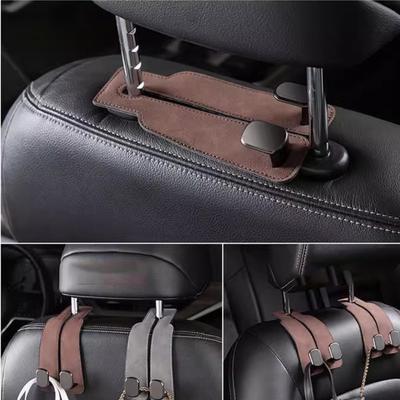 Diamond Flip Leather Car Headrest Hook Metal Rear Seat Storage Vehicle Interior Organization Hook for Carriage