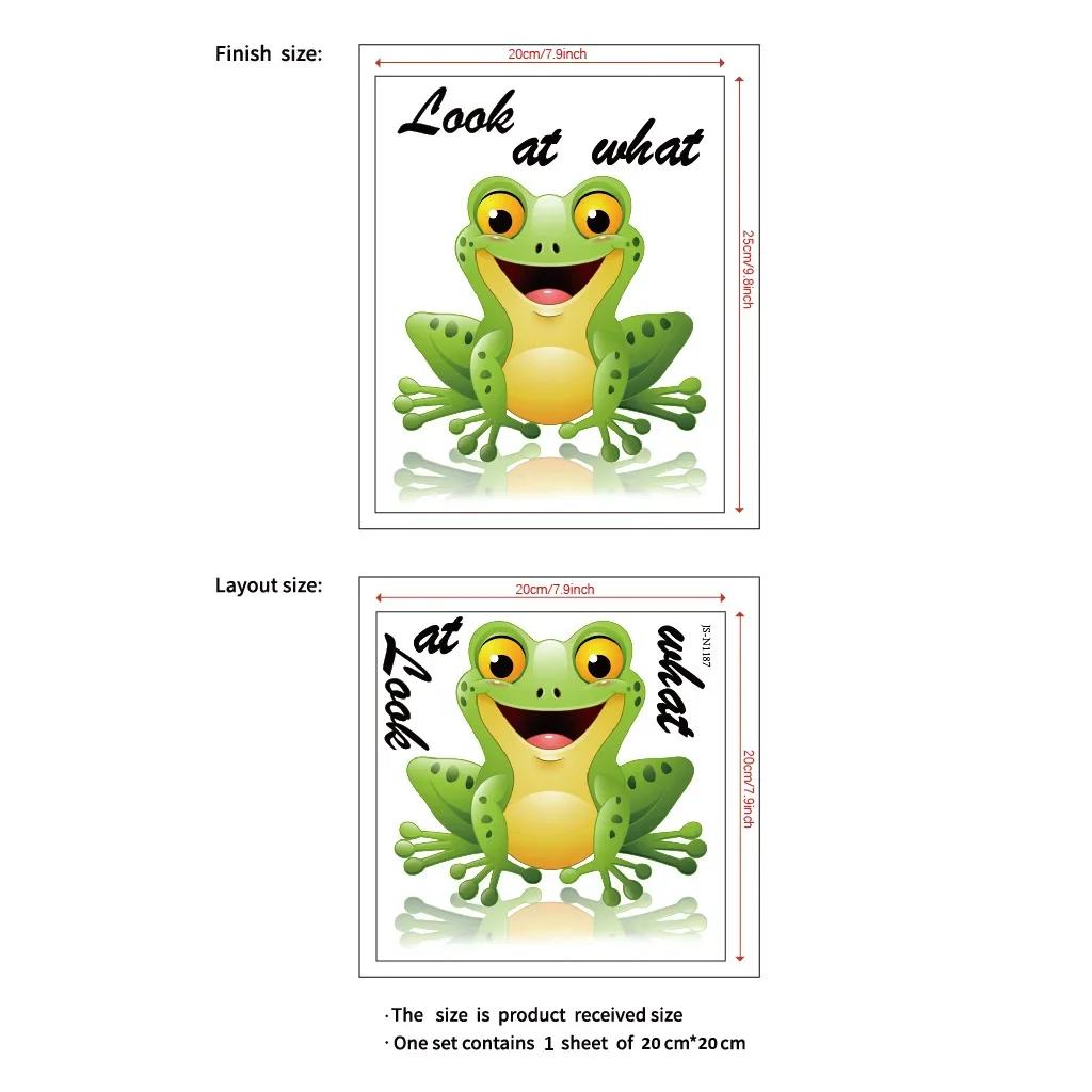 Милая наклейка на унитаз в виде лягушки Мультяшное животное Настенная наклейка Декоративная наклейка на унитаз Гостиная Спальня Ресторан Настенная наклейка