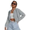 TADKEE Crop Hooded Sweatshirt Winter Wear for Women Stylish Crop Hoodies (FNCropHoodie1 1GreyXL)