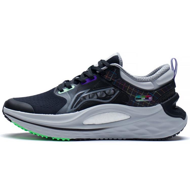 New LiNing Furious Rider 6.0 Support Low Top Running Shoes Men's Black Gray ARZS001-11