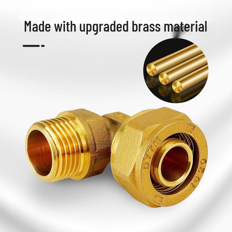 90° Male Thread Elbow Connector for Solar Water Heater/Floor Heating - Copper & Aluminum-Plastic Pipe