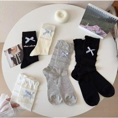 Damen Frühling und Herbst Hübsche Sortierte Schleife Kuchen Haufen Socken