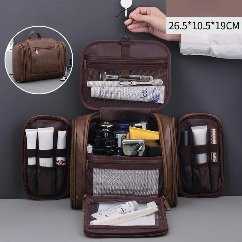 Large-capacity Waterproof Toiletry Storage Bag with Hook, Portable Cosmetic Bag, Wet and Dry SeparationTravel Toiletry Bag One Size