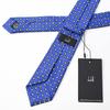 Day Dunhill Bright Blue 8cm Printed Made in Father's Gift Men's Tie, Wide, 100% Silk, Gasket, 23RPTP4G5436, Italy.
