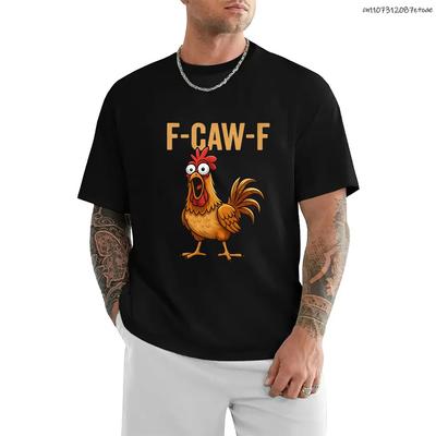 Vintage T-shirt Zomer Grappig Kip F-CAW-F Wat De Heli Pluimvee Humor Vrije T-shirts Katoenen T-shirt Unisex Ademende Top