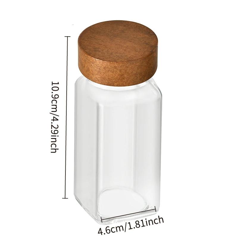 Square Seasoning Containers 40oz Rosewood Pepper Shaker Seasoning Jar 24 Individual Glass Seasoning Jars 120ml