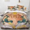 Cartoon Elk Duvet Cover King Queen Size Golden Deer Pattern Bedding Set for Teens Adults Wild Buck Quilt Cover with Pillowcase