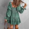 GMXIA Autumn Solid Colour Waist Pleated A-line Dress Sexy One-shoulder Dresses