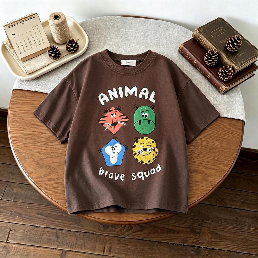 17 Age Childrens Clothes Short Sleeve Tops Tees Printed Fruit Fashion Baby Girls Tshirt Crewneck Casual Loose Simple Tshirts