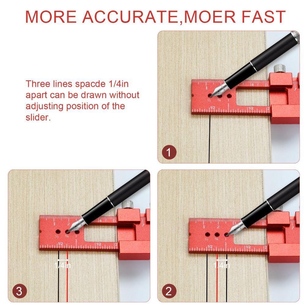 Slide Stop Carpentry Marking Ruler High-Precision T-Type Scribing Ruler Metal Working