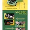 Simulation 1/24 Scale Benzs W140 320SEL Vintage Car Model with Sound Light Chidlren Diecast Alloy Toy Vehicle Collective Voiture