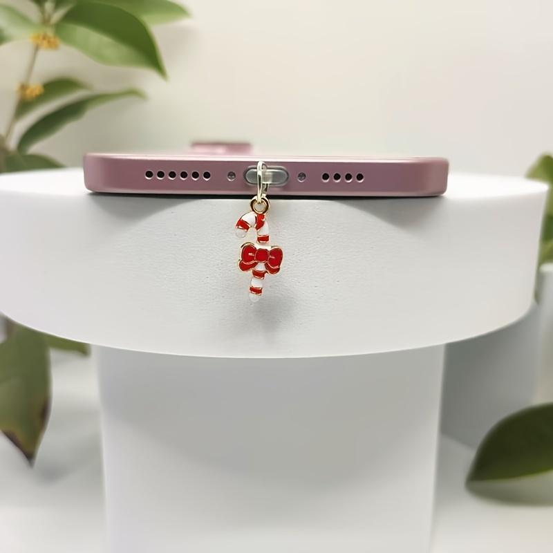 

1pc Christmas Candy Bar Mobile Phone Dust Plug Pendant, Christmas Gift For IPhone5-14