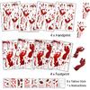 159 PCS Halloween Decorations, 8 Sheets Terror Bloody Handprint Footprint Window Stickers, 8 Sheets Tattoo Stickers, Halloween Party Indoor/Outdoor