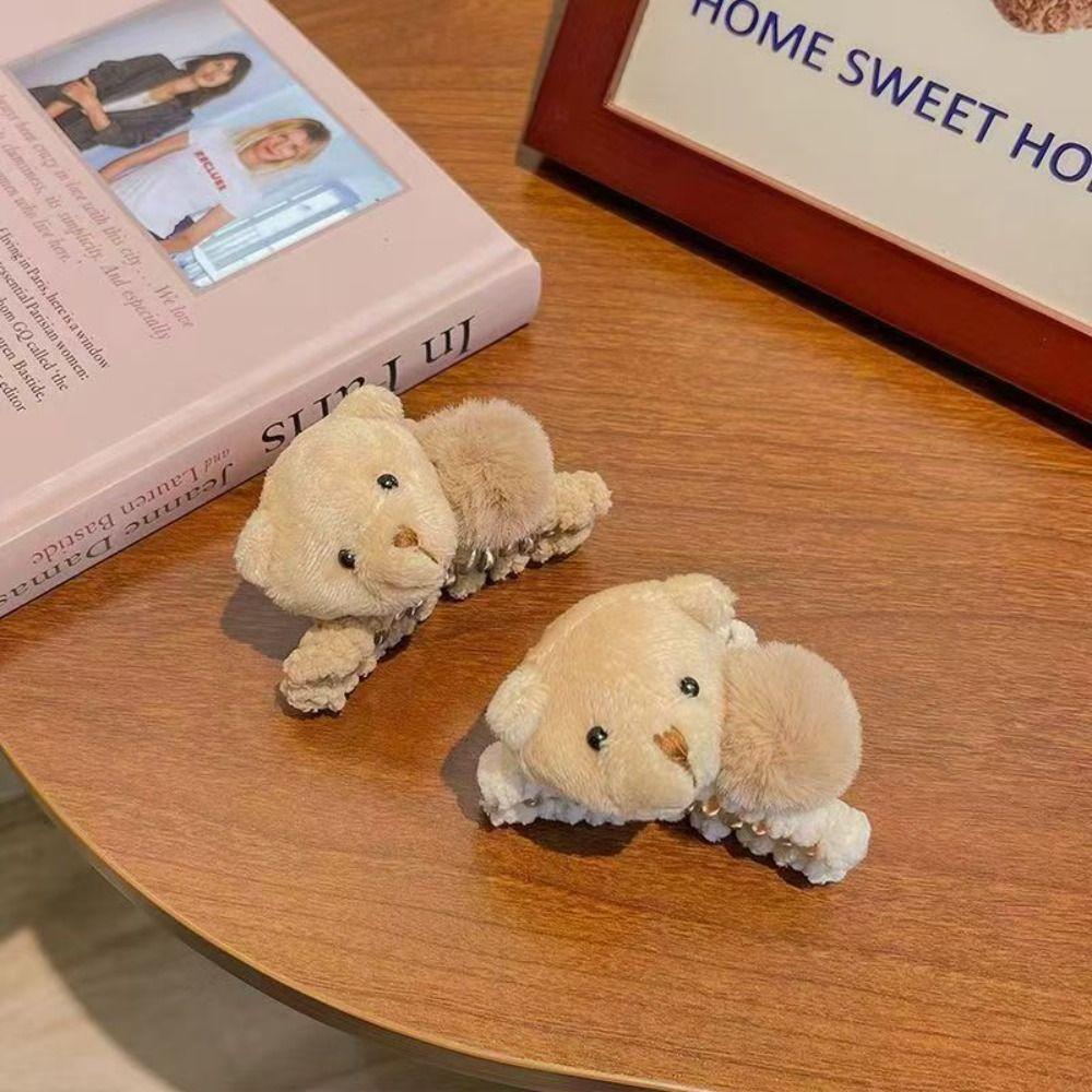 Cute Bear Plush Hair Clip Big Claws Shape Shark Clip Duckbill Hair Clip  Party Accessories