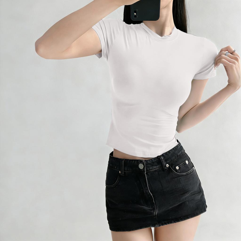 Classic simple solid color fitness clothes, thin, quick-drying, moisture-wicking sports tops, women's yoga clothes, short-sleeved T-shirts