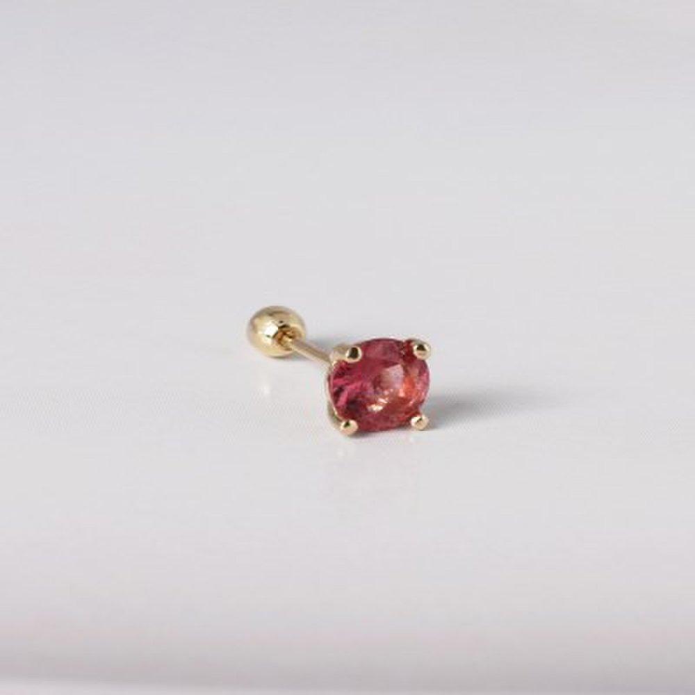 14K Pink Tourmaline Birthstone Earrings_5.0mm