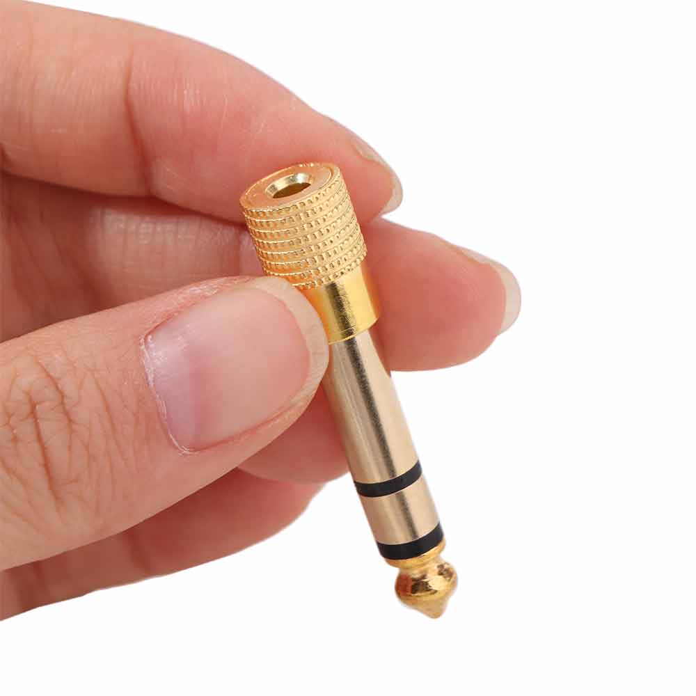 6.35mm Male Stereo TRS Converter Gold-Plated Headphone Adapter Audio Adapter  Recording Devices