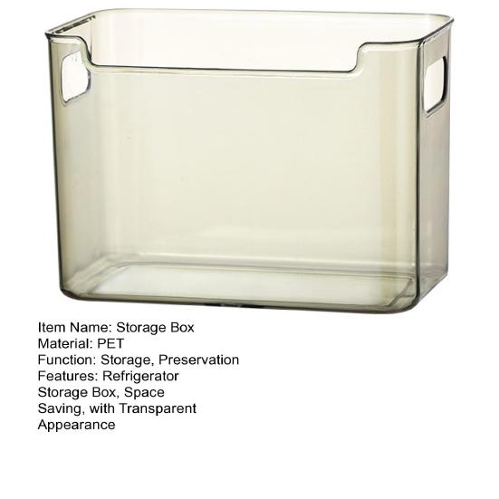 Yousheng Cooling Clear Storage Boxes Extra-Thick Shatterproof PET Containers with Handles Stackable Refrigerator