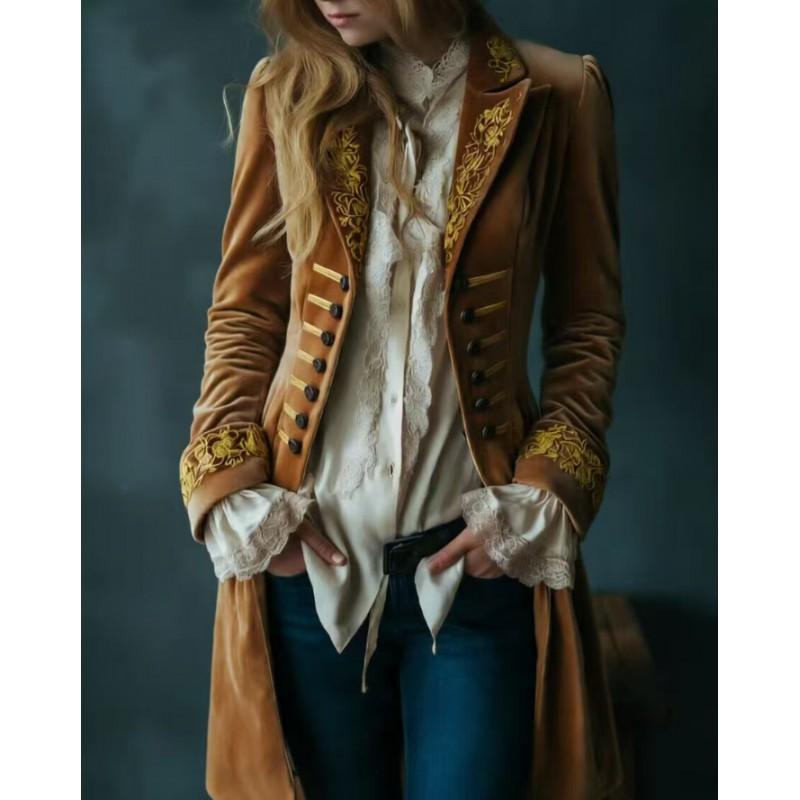 Womens Long Sleeve Solid Color Velvet Patchwork Coat 2026 Elegant Casual Outerwear
