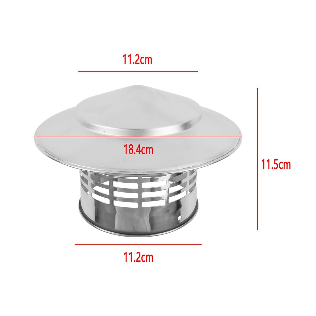 110mm/160mm Edelstahl Kaminhaube Außenwand Frischluftauslass Dachrohr Abzugshaube Heimwerkerzubehör