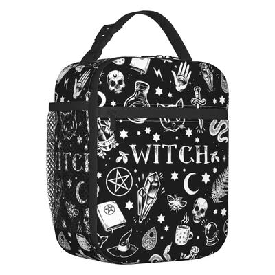 Pattern Insulated Lunch Tote Bag for Women Halloween Occult Gothic Resuable Thermal Cooler Bento Box Kids School