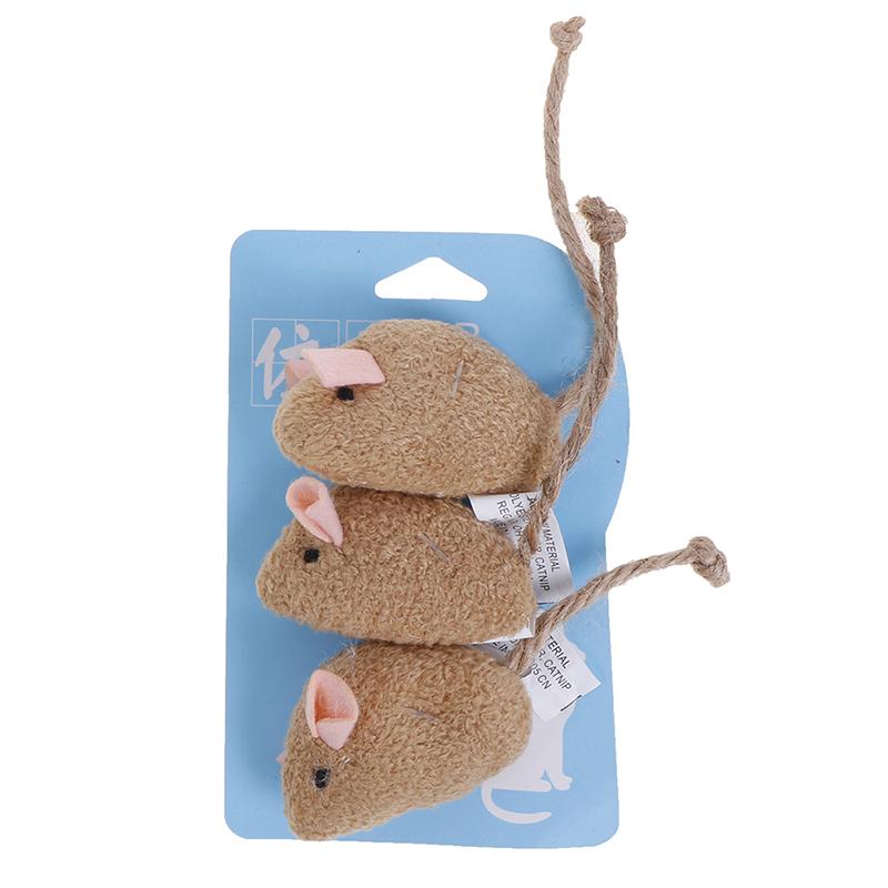 Cat Toy Imitation Plush Mouse 3 Pack Containing Cat Mint To Amuse Cat