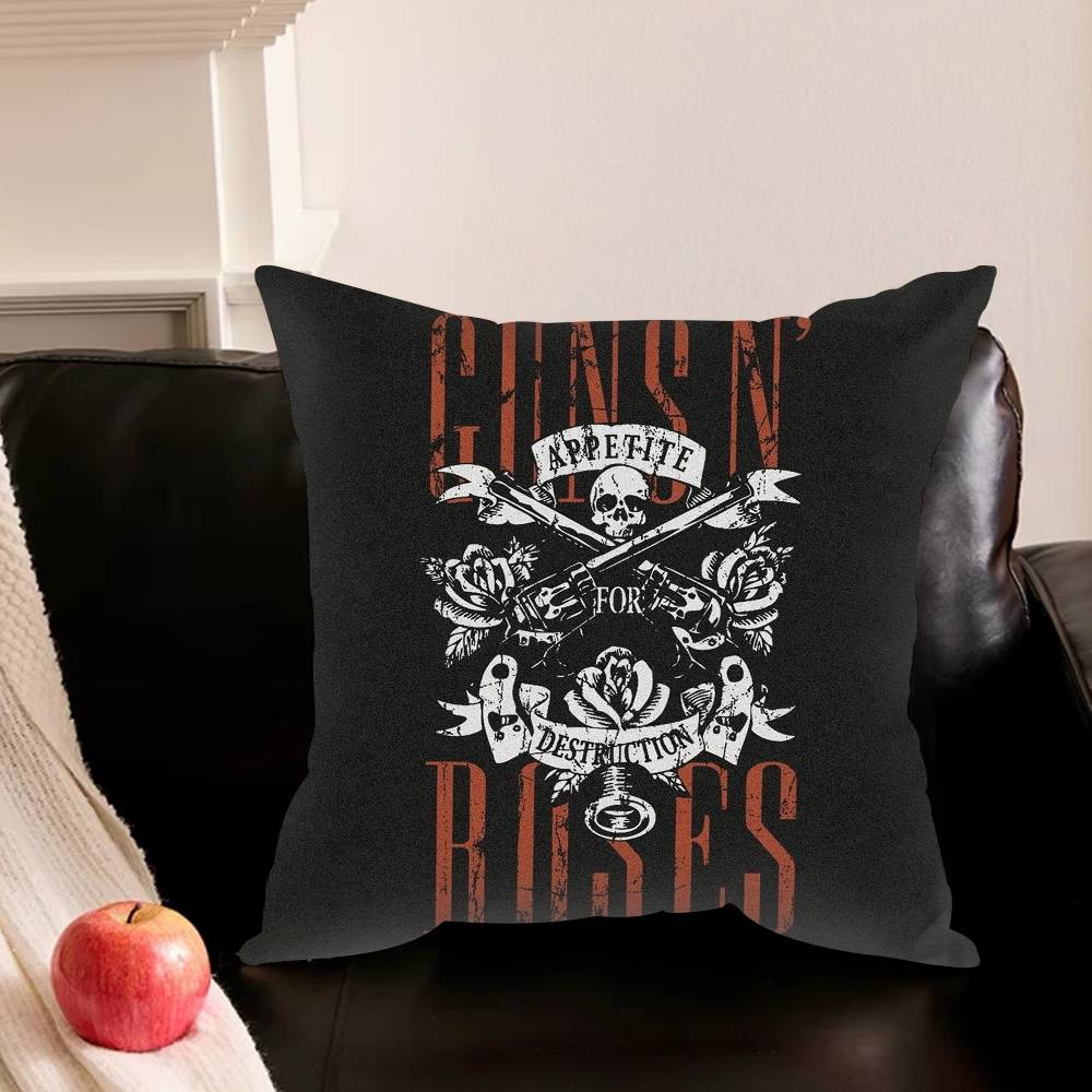 Band G-Guns-S N R-Rosess Pillowcase For Sofa Room Office Decor Printing Protector Cushion Cover Valentine Gift Custom