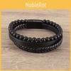 Geometric Design Men's Leather Bracelet With Natural Stone Grinding Stone Must-have Accessory For Men
