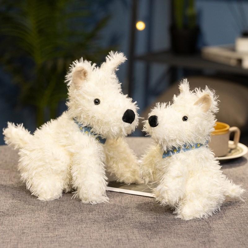 West White Highland Terrier Cuddly Cartoon Girl Children Holiday Dolls Gift