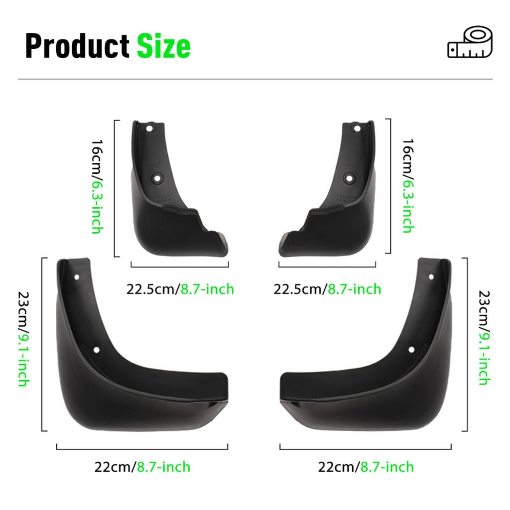 4PCS Car Mud Flaps Splash Guards Mudguards Car Mud Flaps Compatible with Nissan NOTE 2014-