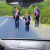 3 Pcs Trump Christmas Ornament 2D Acrylic Santa Hat Trump Pendant Car