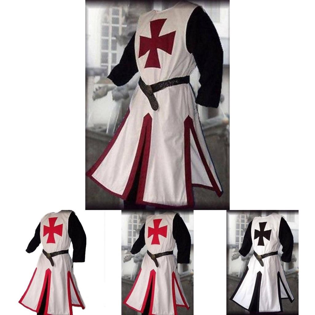 Stylish Medieval Templar Knight Crusader Surcoat Outfit Cosplay Costume