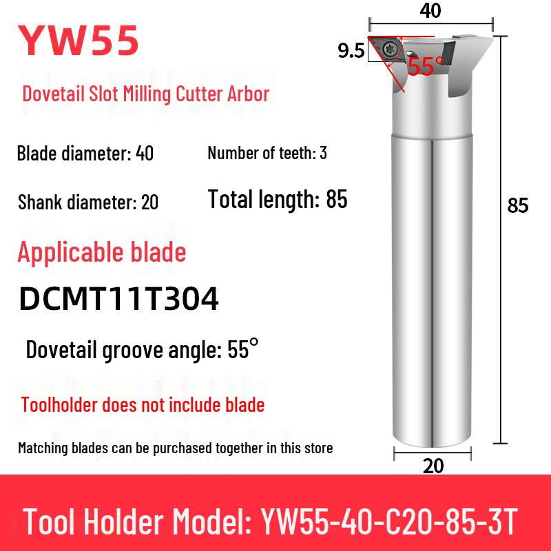 45°-75° CNC V-Shaped Dovetail Groove Milling Cutter with Inner Hole