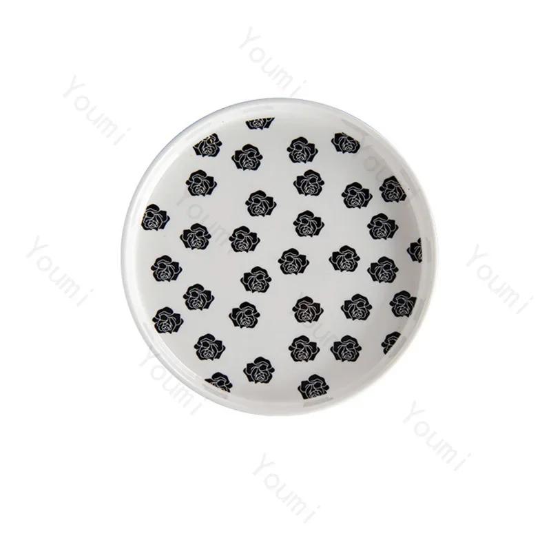 Creative Rose Flowers Ceramic Plate Luxury Restaurant Delicious Salad Bowls Home Afternoon Tea Snacks Plates Exquisite Tableware