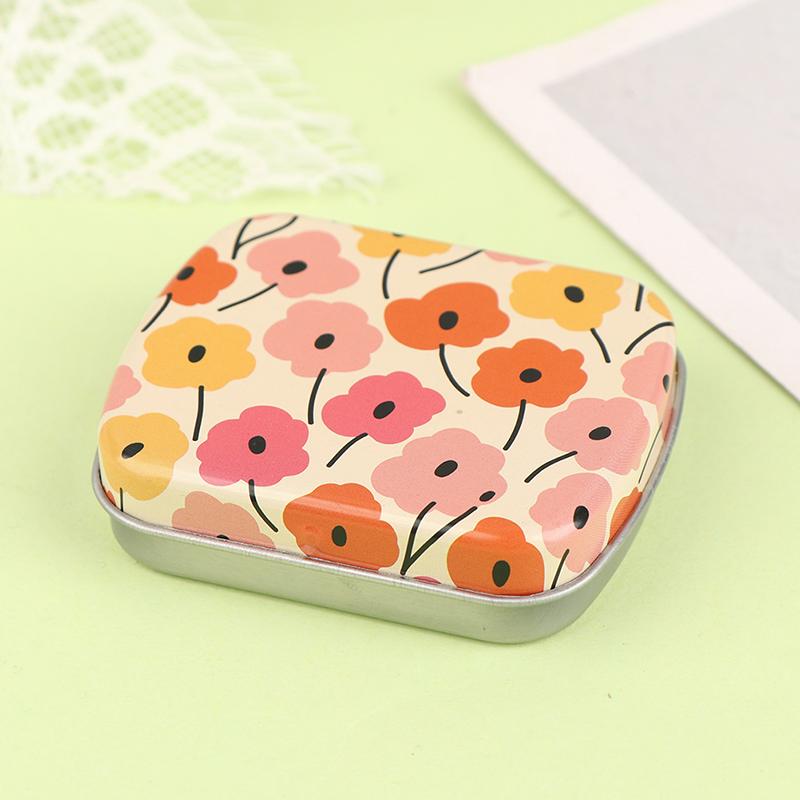 Portable Mini Metal Hinged Tin Box With Lid Rectangular Container Small Storage Container Kit Candy Pill Cases Forhome Organizer