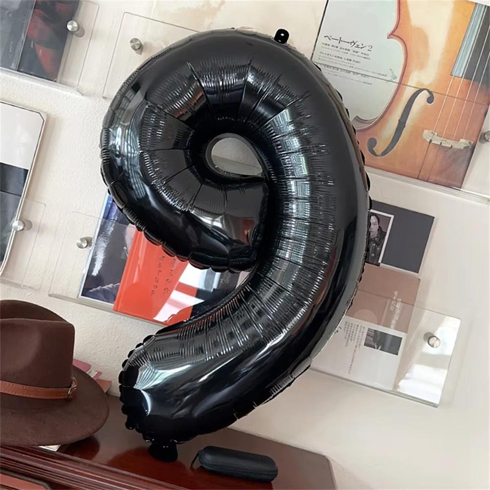 1pc INS 32inch Black Large Number Foil Balloons Figure Helium Balloon Birthday decals Photo props Birthday Party Decorations