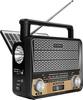 Trade One RL-70232 BK Tragbarer Multi-Radio-Player mit 4-Wege-Stromversorgung, LED-Licht für Notfallvorsorge und Katastrophenschutz, Solarladung