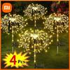 1/2/4 Pezzi Luce Solare a LED Fuochi d'Artificio Luci Fatate Decorazione Esterna Giardino Luce per Prato Sentiero Per Patio Cortile Festa Natale Matrimonio
