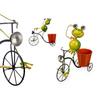 Fahrrad-Pflanzgefäß Frosch - Ibergarden - Mehrfarbig - Metall - 31,5x32x17 cm - Originelle Dekoration