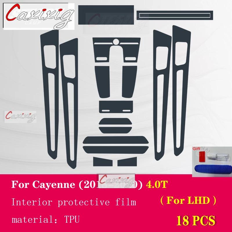 For Porsche Cayenne 2015-  Car Interior Center Console Transparent TPU Protective Film Anti-scratch Repair Accessories