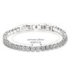 Adjustable Titanium Double Buckle Zircon Bracelet – Stainless Steel Simple Tennis Chain Fashion Accessory