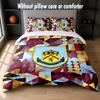 Burnley Football Design Bed Bedding Set 1 Duvet Cover + 2 Pillowcases Soft Breathable Household Bed Linens